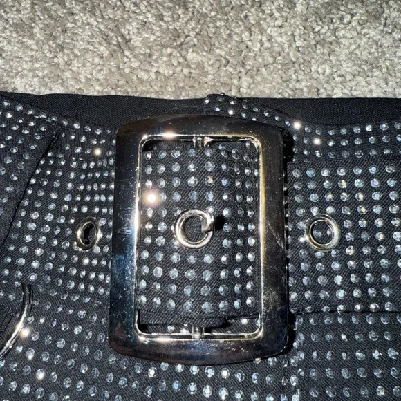 Fashion Nova Black and Silver Studded Shorts - Picture 3 of 7